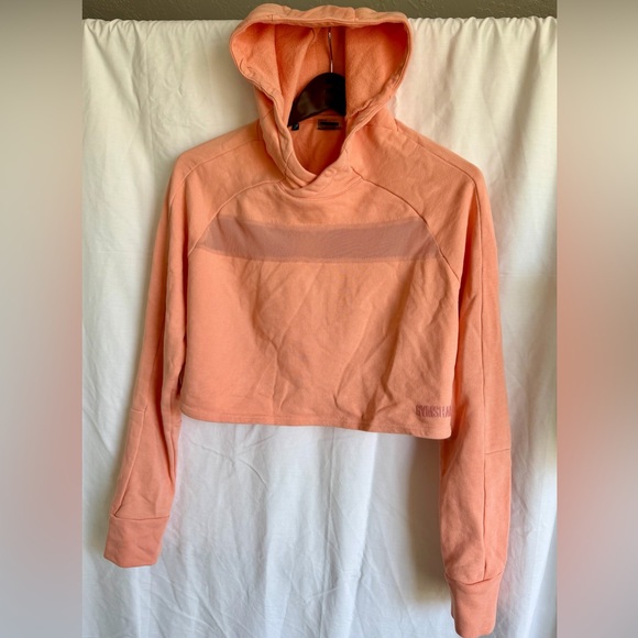 Gymshark Tops - Gymshark Hoodie Sour Bellini Cropped Sweatshirt Womens Size M NWT
